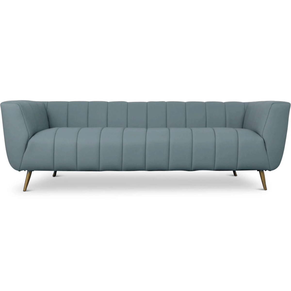 LaMattina MCM Genuine Leather Channel Tufted Sofa 86” - Revel Sofa 