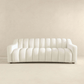 Marcus Modern Channel Tufted Boucle Sofa, Cream White - Revel Sofa 