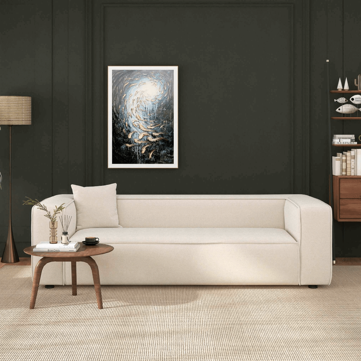 Marshall Modern Minimalist Contemporary Boucle Sofa 91” - Revel Sofa 