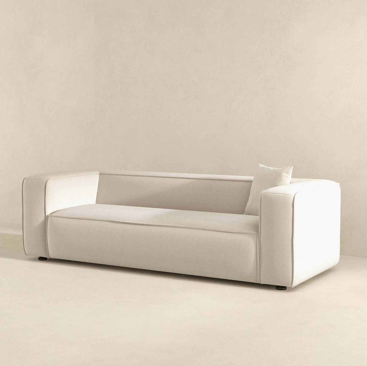 Marshall Modern Minimalist Contemporary Boucle Sofa 91” - Revel Sofa 