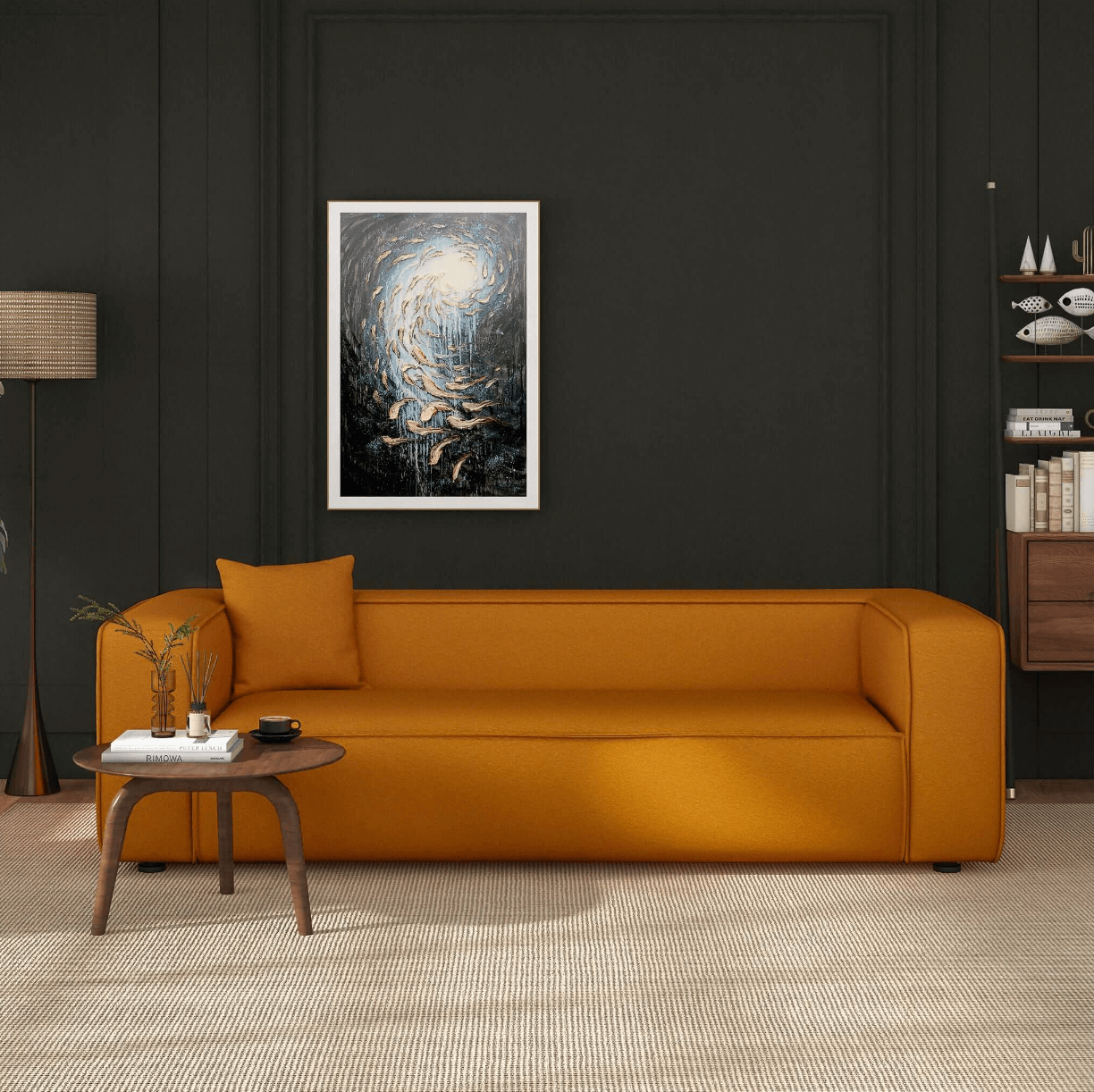 Marshall Modern Minimalist Contemporary Boucle Sofa 91” - Revel Sofa 
