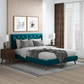 Dillon MCM Platform Bed with Button Tufted Velvet Upholstery - Revel Sofa 