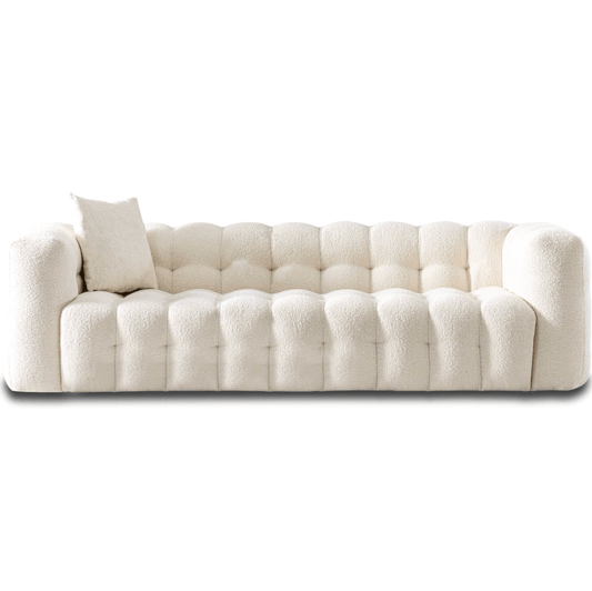 Eden Modern Glam Chesterfield Boucle Sofa 90" - Revel Sofa