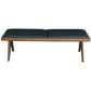 Keira MCM Solid Wood Bench Black Vegan Leather Upholstered Top 51" - Revel Sofa 