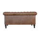 Button Tufted Rolled Arm Genuine Buffalo Leather Chesterfield Sofa Loveseat 59" - Revel Sofa 