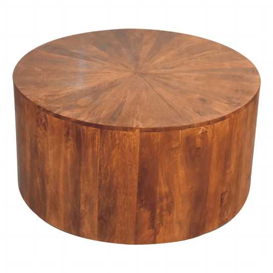 Chestnut Round Mango Wood Coffee Table 35" - Revel Sofa