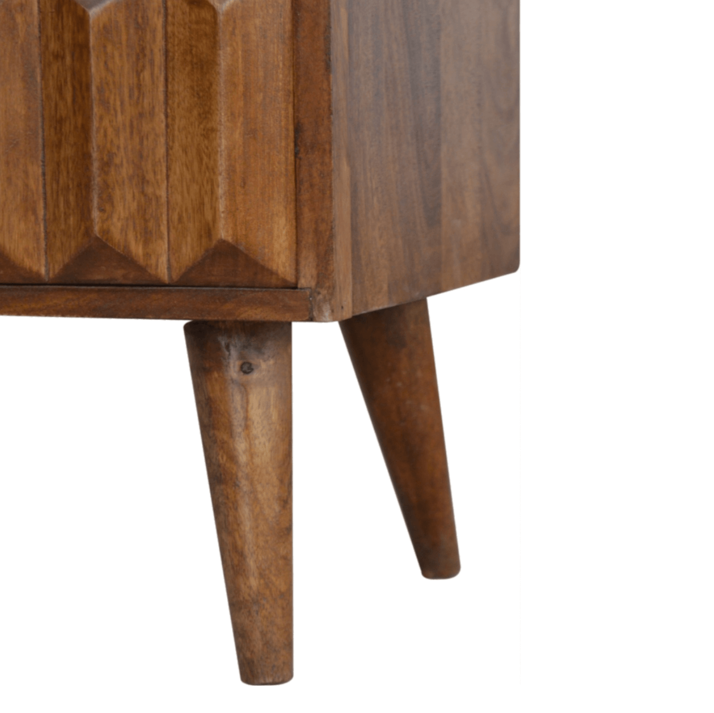 Solid Wood Chestnut Prism Sliding Door Storage Coffee Table 35" - Revel Sofa 