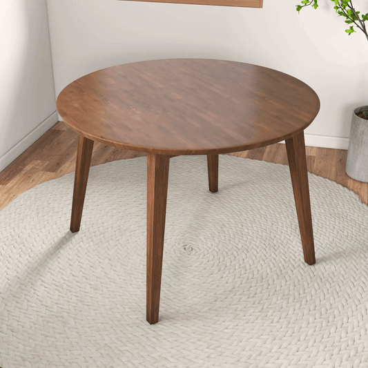 Lara MCM Round Solid Wood Dining Table 43" - Revel Sofa