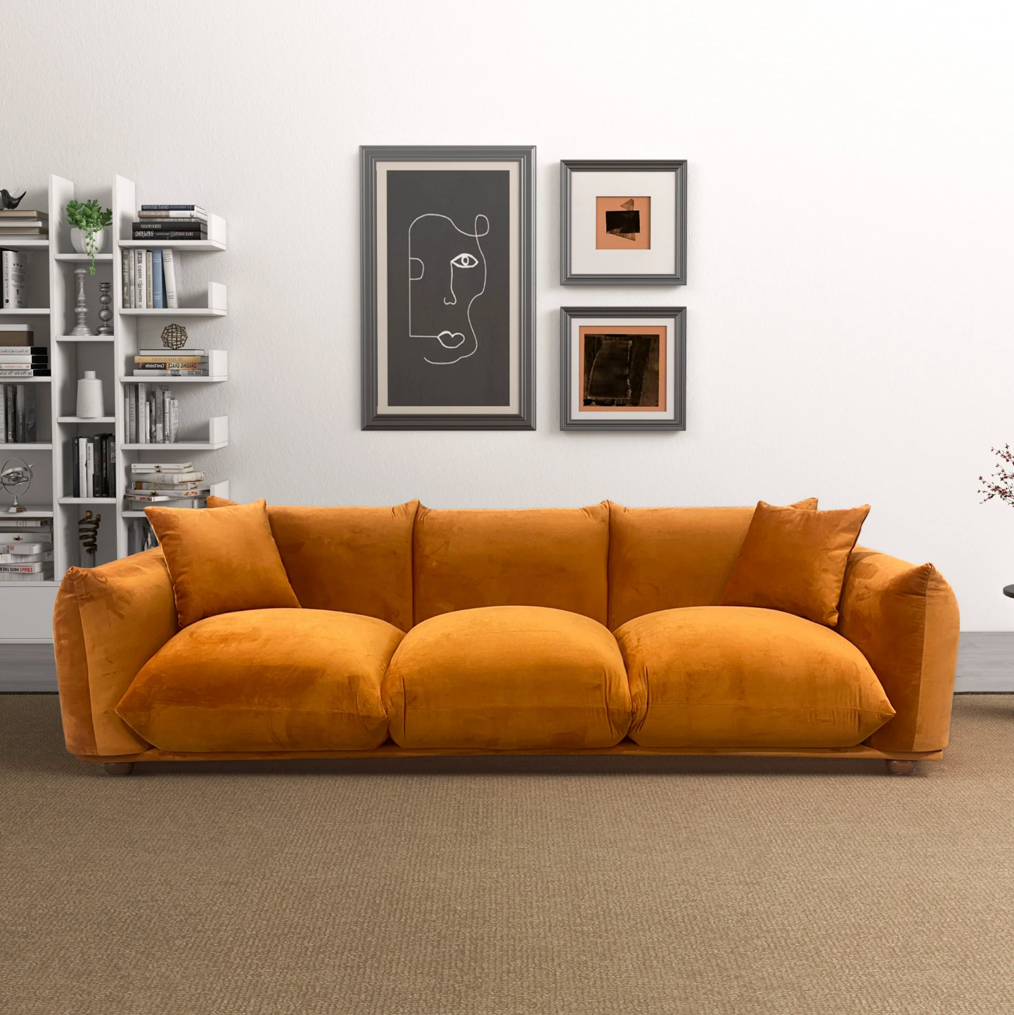 Kely Boho Chic Plush Sofa Couch 100” - Revel Sofa 