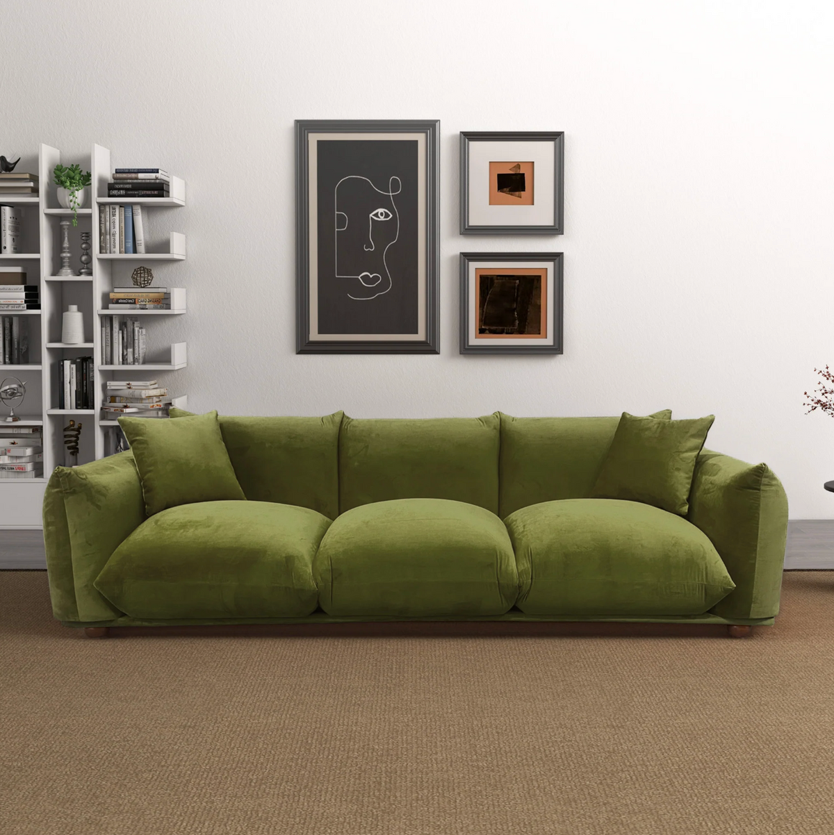 Kely Boho Chic Plush Sofa Couch 100” - Revel Sofa 