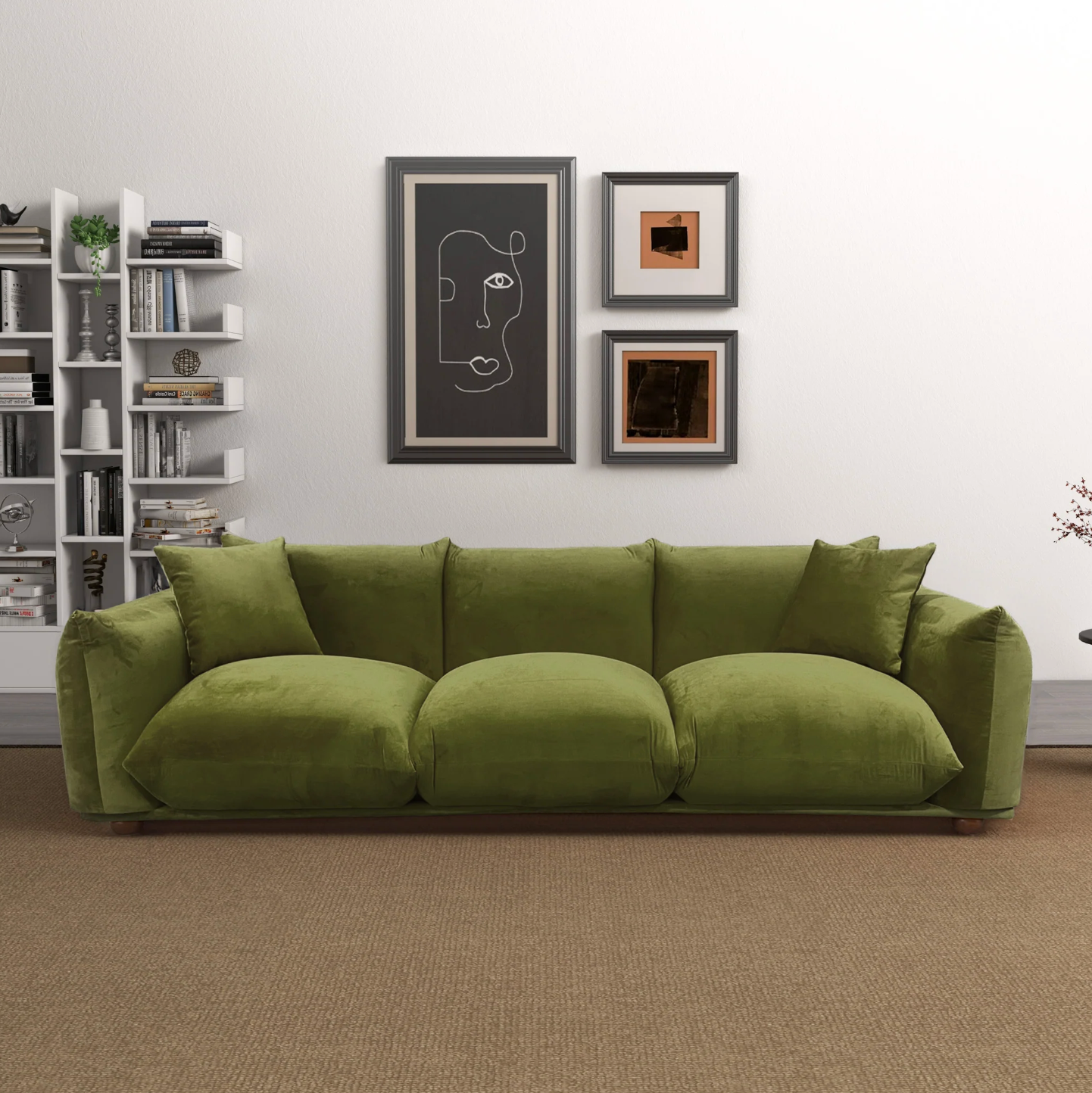 Kely Boho Chic Plush Sofa Couch 100” - Revel Sofa 