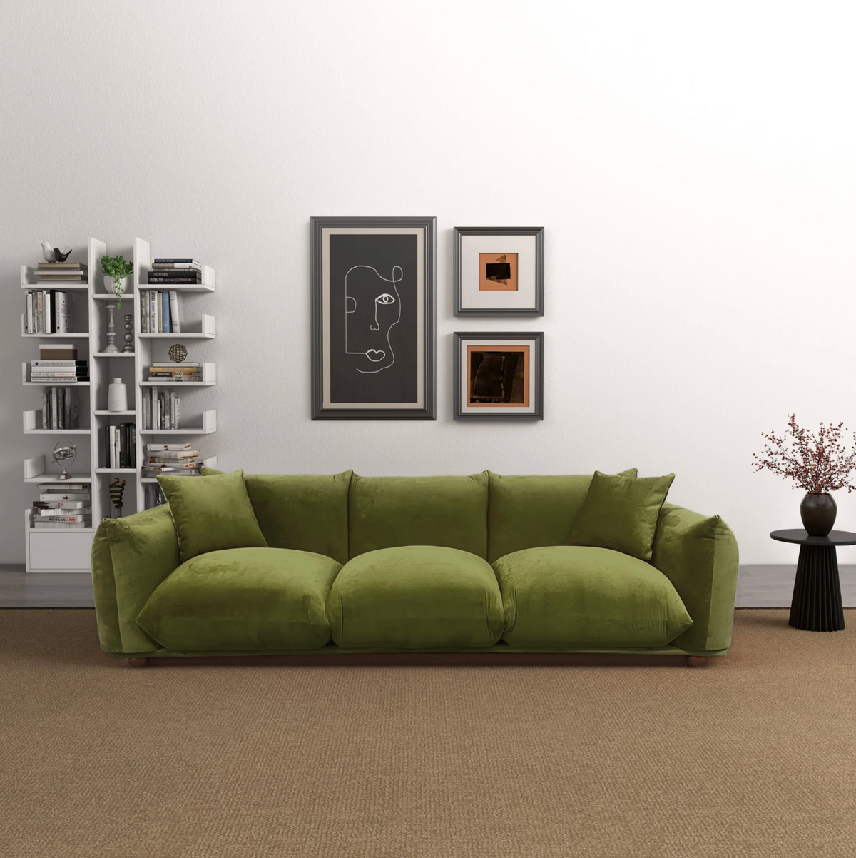 Kely Boho Chic Plush Sofa Couch 100” - Revel Sofa 