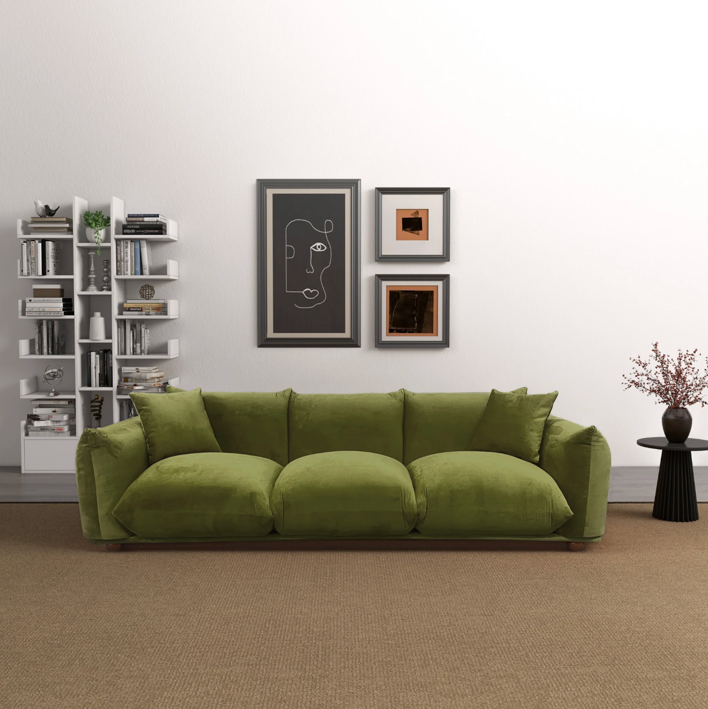 Kely Boho Chic Plush Sofa Couch 100” - Revel Sofa 