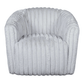 Mira Velvet Channel Tufted Swivel Lounge Chair in White or Gray - Revel Sofa 
