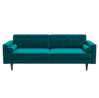 Casey MCM Button Tufted Back Velvet Sofa 84" (6 Colors)