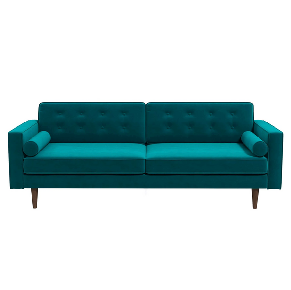 Casey MCM Style Button Tufted Velvet Sofa 84