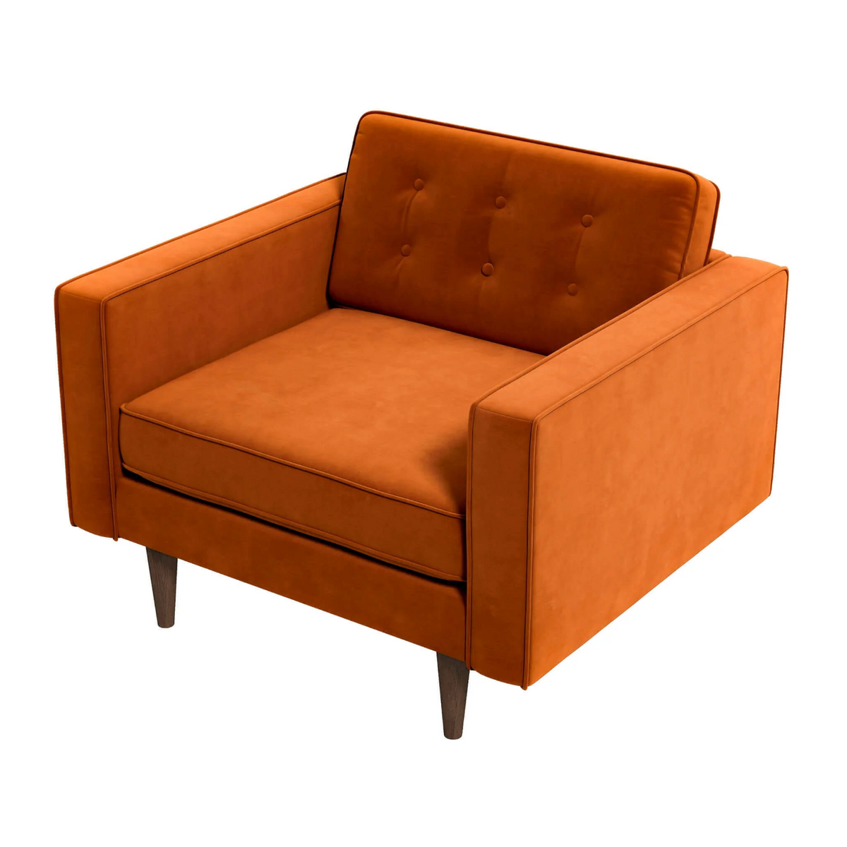 Casey MCM Velvet Tufted Armchair