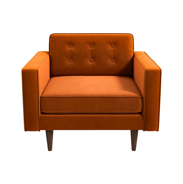 Casey MCM Style Velvet Lounge Chair - Revel Sofa 