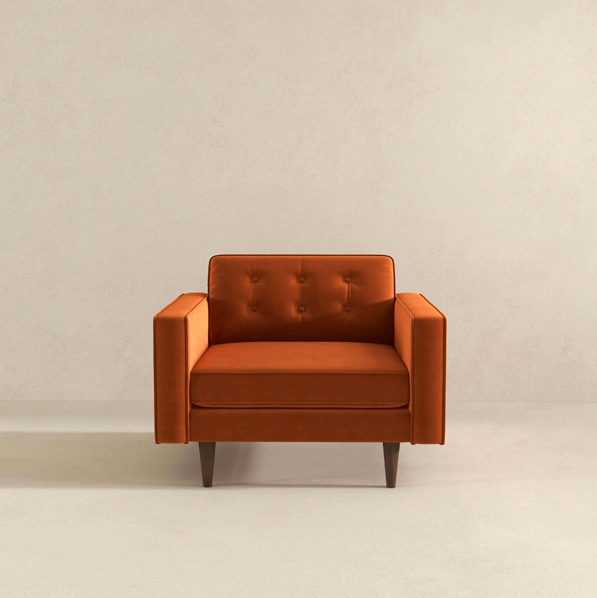 Casey MCM Velvet Tufted Armchair