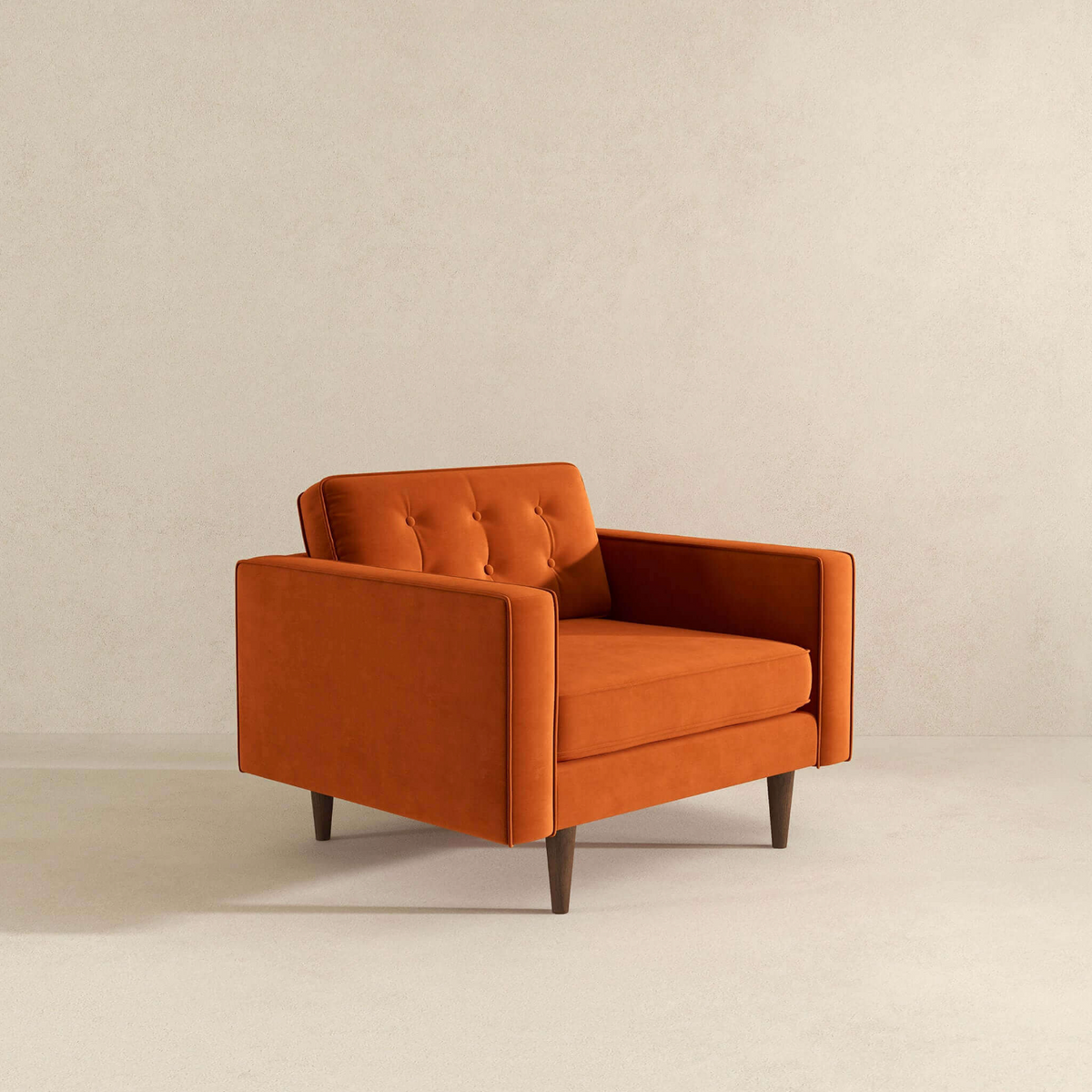 Casey MCM Velvet Tufted Armchair