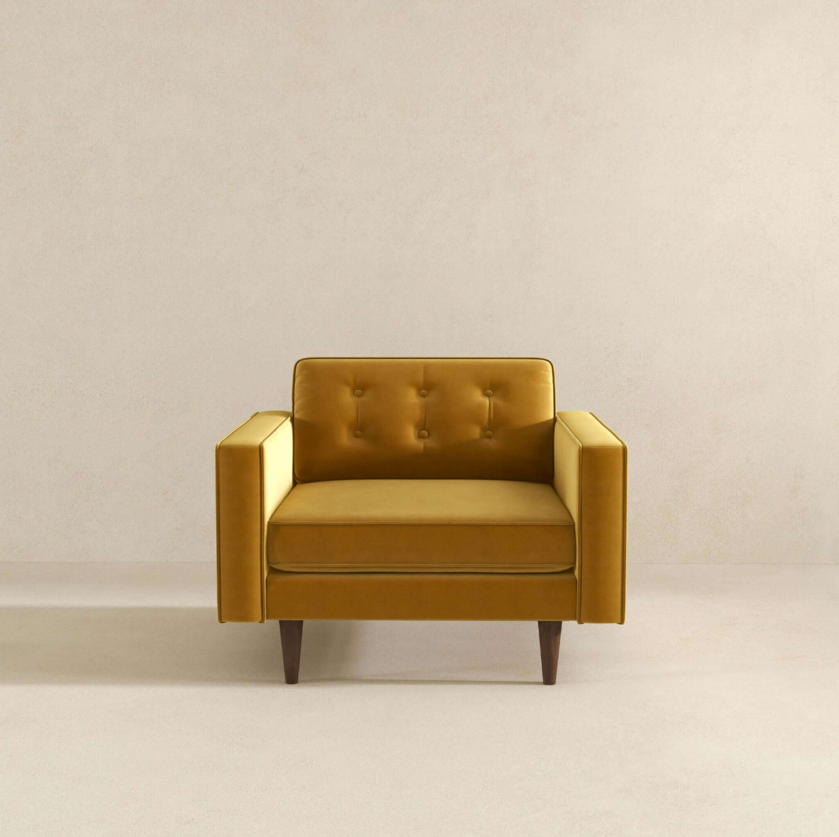 Casey MCM Velvet Tufted Armchair