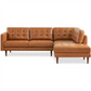 Lucco MCM Tufted Genuine Leather Chaise Sofa Sectional 99'