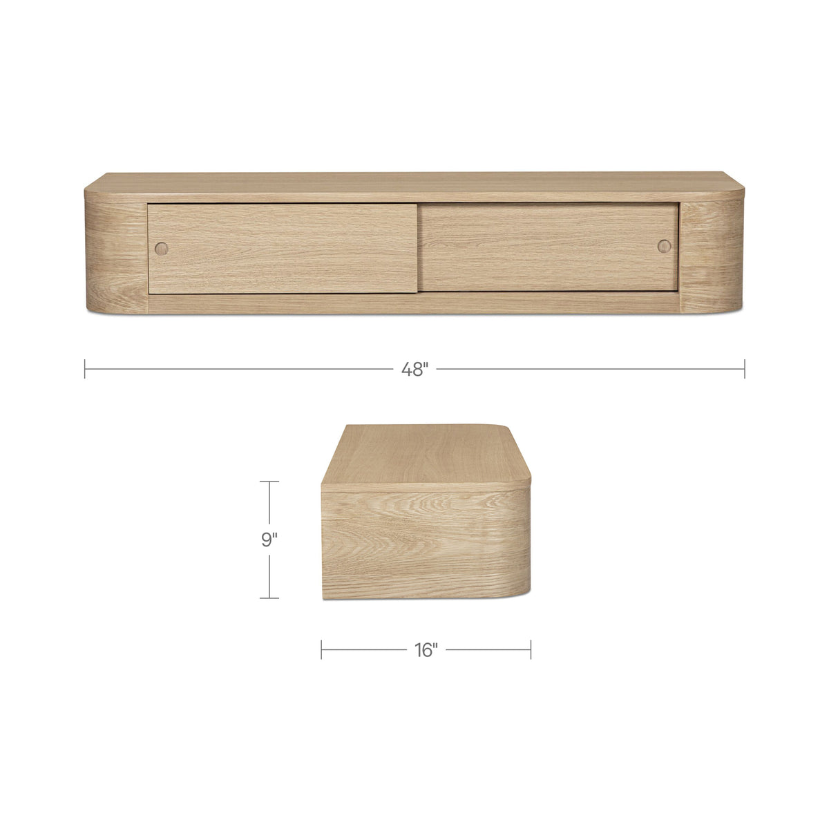 Round Off Floating Console Table – 48" Wall-Mounted Console Table (2 Colors) (20)