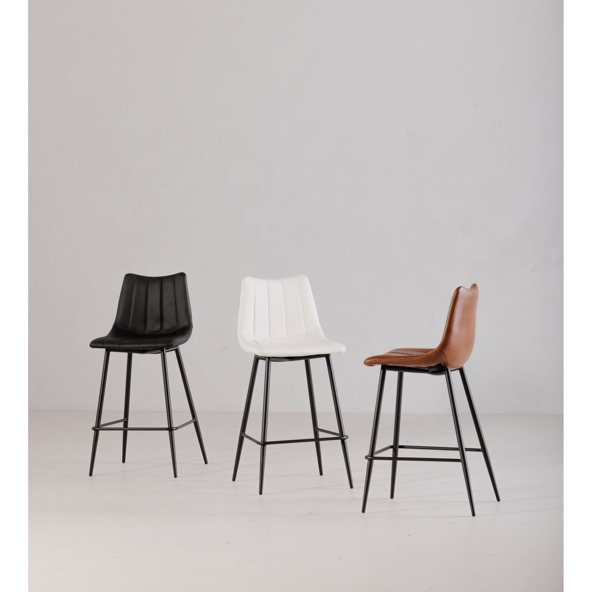 Alibi Counter Stool – 17.7" Vegan Leather Counter Stool, Set of 2 (4 Colors) (11)
