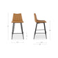 Alibi Counter Stool – 17.7" Vegan Leather Counter Stool, Set of 2 (4 Colors) (37)