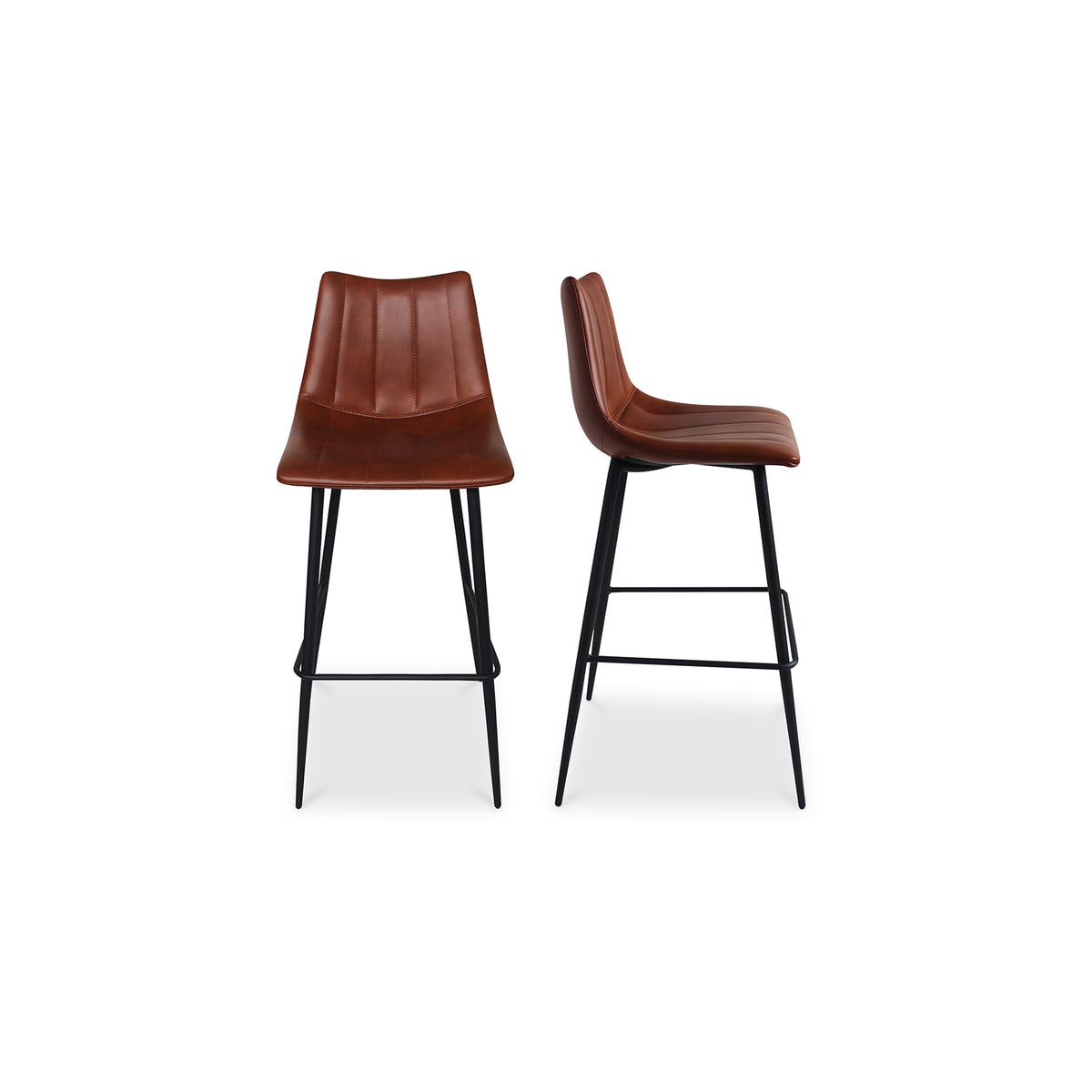 Alibi Bar Stool – 17.7" Vegan Leather Bar Stool, Set of 2 (4 Colors) (13)
