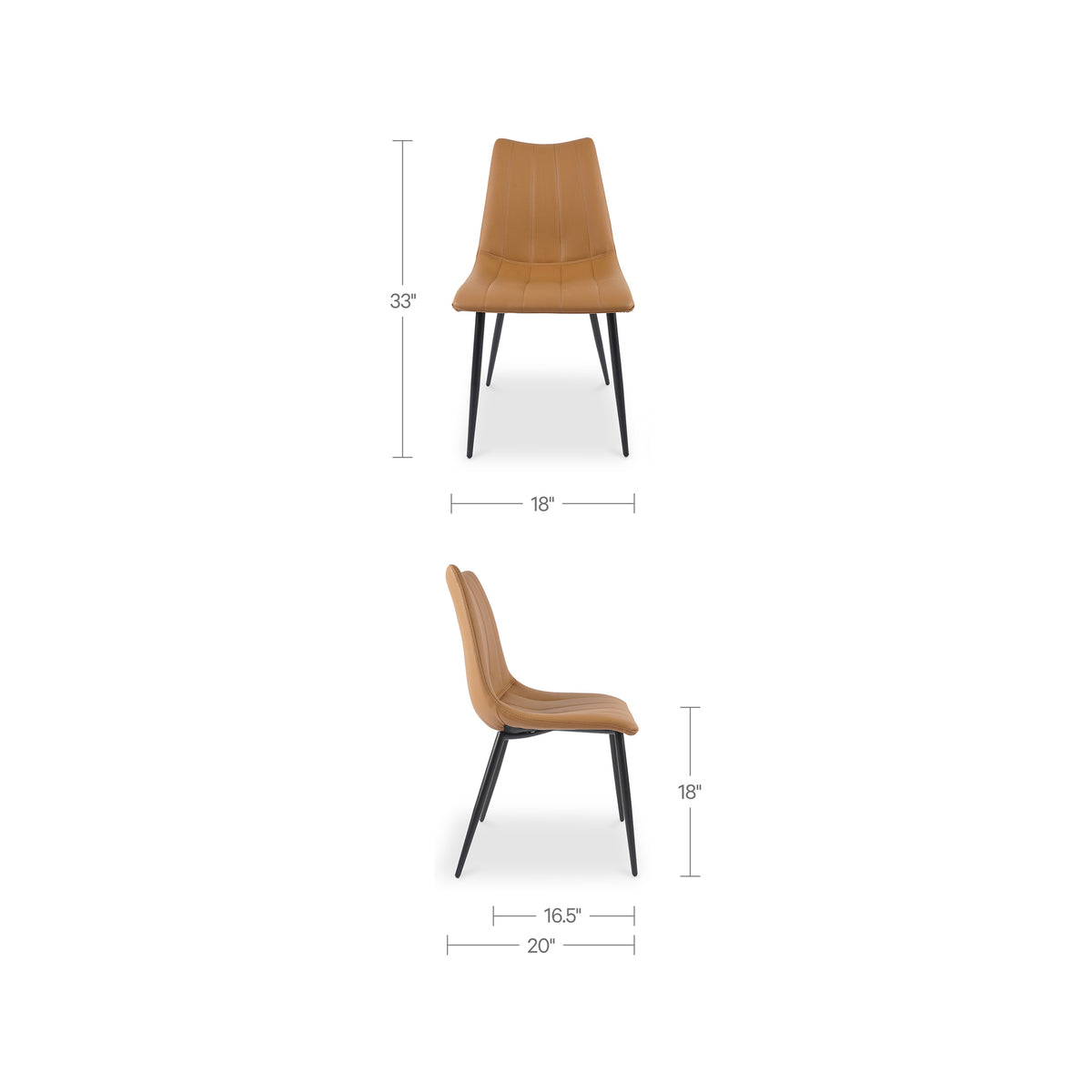 Alibi Dining Chair – 18" Vegan Leather Dining Chair, Set of 2 (3 Colors) (25)