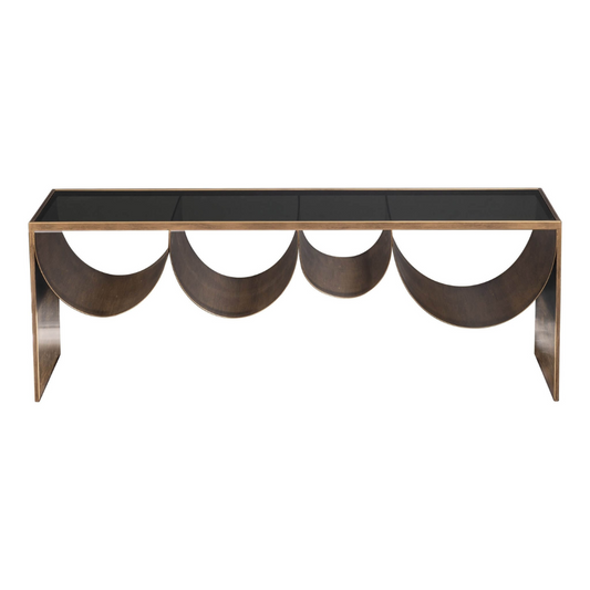 Reed Glass Top Center Coffee Table w Storage - Revel Sofa