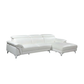 White Italian Leather Left-Facing L-Shaped Sofa & Chaise Sectional 181"