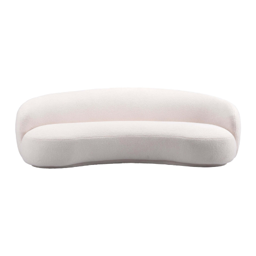 Tibet Curved Boucle Sofa in Cream