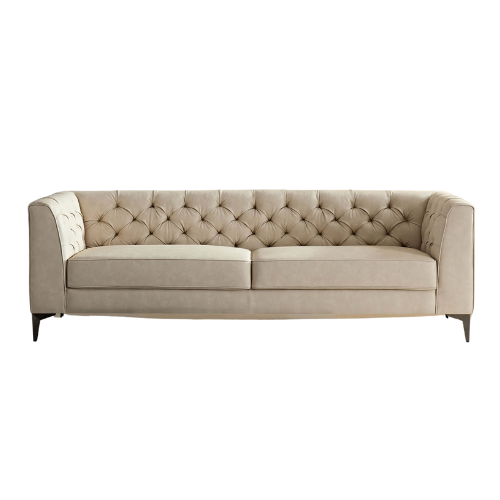 Elegant MCM Tufted Leather Sofa 90" (2 Colors)
