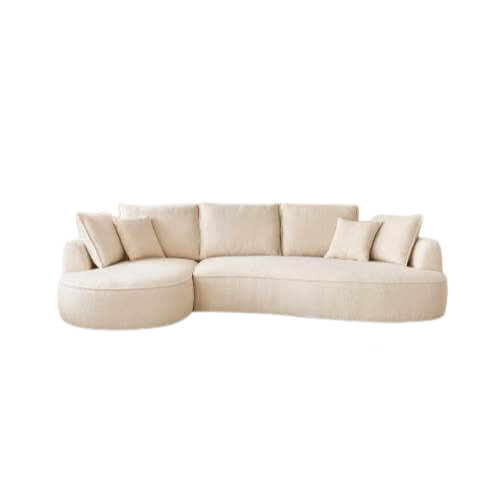 Curvy Left-Facing Chaise Sofa Sectional 123" (2 Colors)