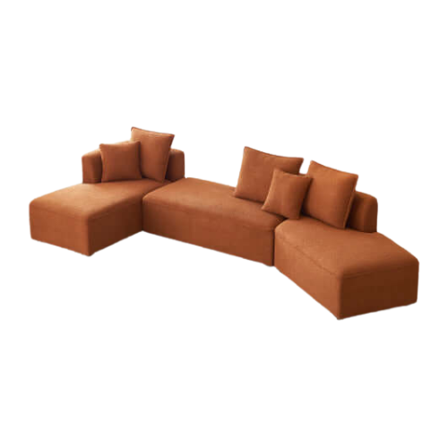 Modern Modular Dual Chaise Sherpa Sectional Sofa (3 Colors)