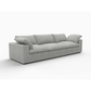 120" Linen Blend Modular Sofa With Toss Pillows