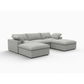 120" Light Gray Linen Blend Modular Universal Sofa With Ottoman And Storage