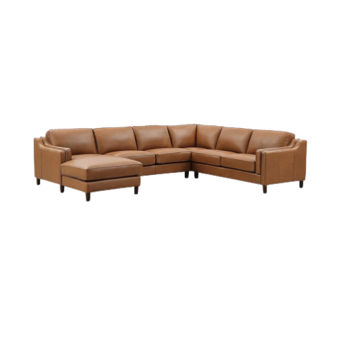 Bella MCM Genuine Leather Corner Chaise Sectional 132L