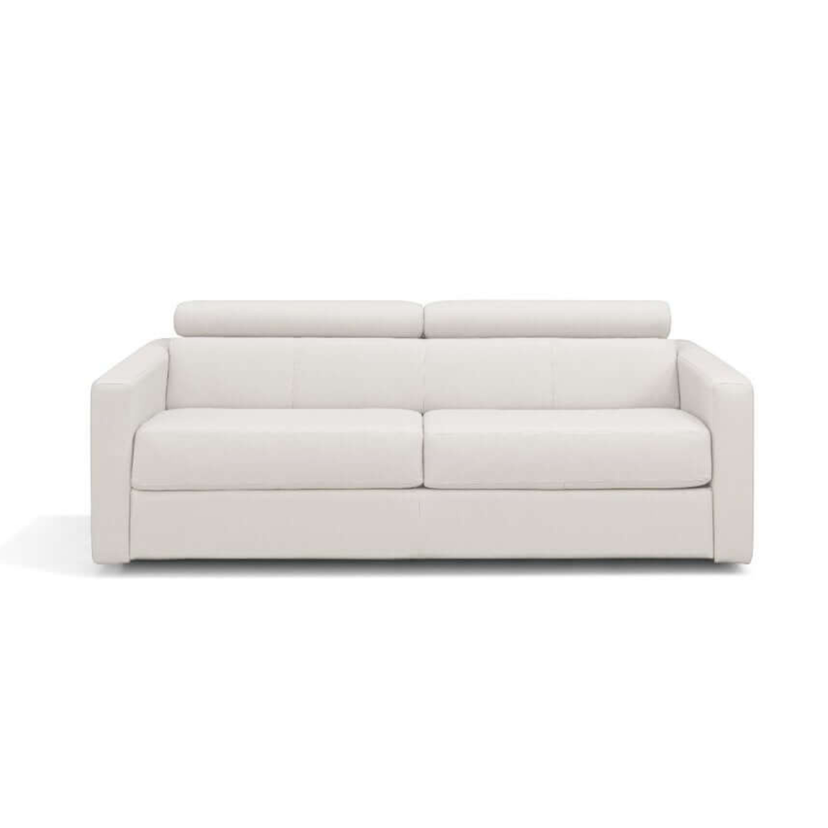 81" White Leather Sleeper Sofa