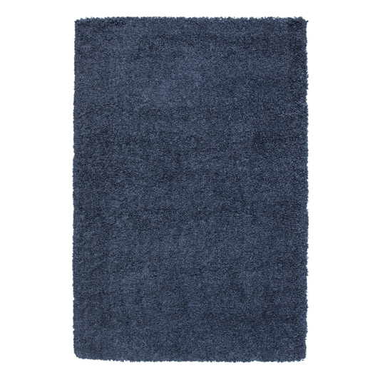 Slate Blue Rectangular Shag Area Rug 5x8 with plush texture and deep blue tones, perfect for living rooms and bedrooms.