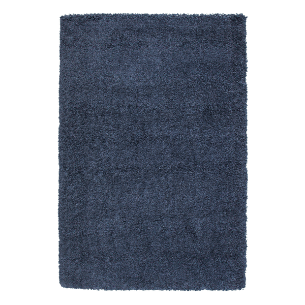 Slate Blue Rectangular Shag Area Rug 5x8 with plush texture and deep blue tones, perfect for living rooms and bedrooms.