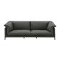 Tadi Black Top Grain Leather Sofa Loveseat 69"L