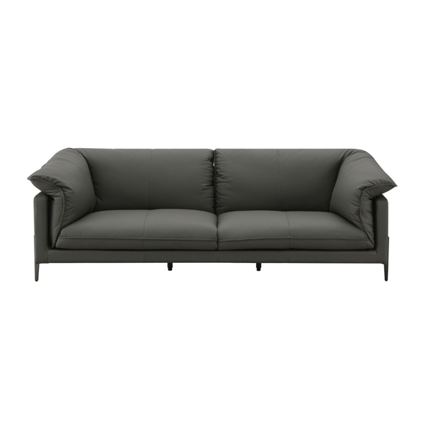 Tadi Modern Black Top Grain Leather Sofa 97L