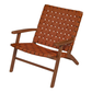 Kangley Leather Strapped Solid Wood Armchair