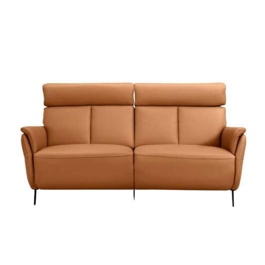 73" Camel Leather Power Reclining Loveseat with USB Port β Modern Leather Sofa