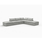 160" Linen Blend Modular Sofa With Storage Ottomans | Modern Sectional