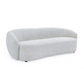 90" Off White Fabric Sofa with Black Metal Legs – Modern 3-Seater Sofa