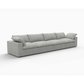 160" White Linen Blend Modular Sofa With Toss Pillows | Oversized Modern Sofa